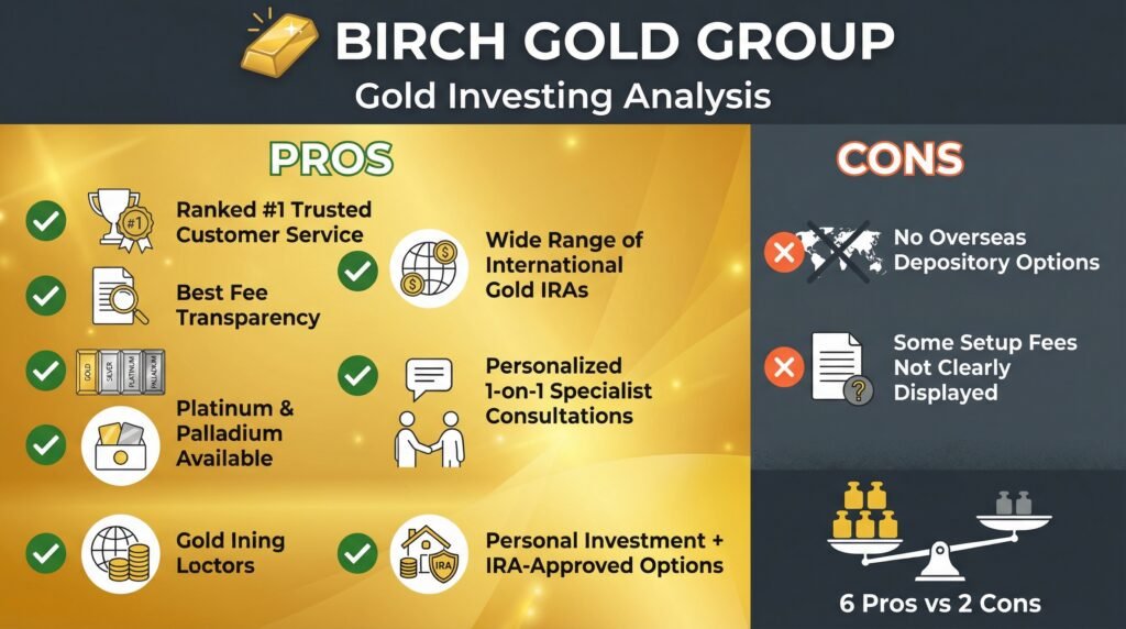 Birch Gold Group Pros and Cons of Gold Investing with Birch Gold Group