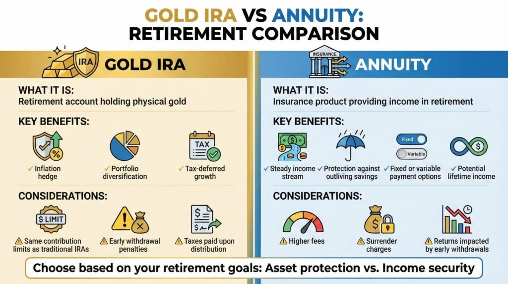 Comparison- Gold IRA Vs Annuity