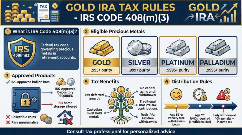 Gold IRA Tax Rules - IRS Tax Code Section 408m3