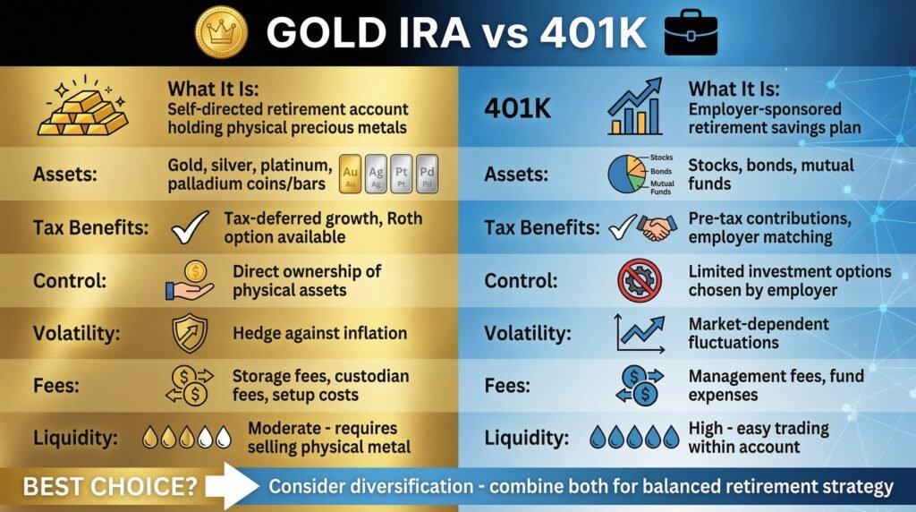 Gold IRA vs 401K