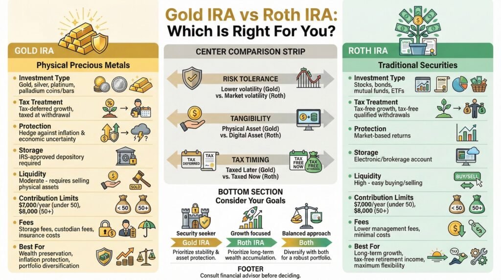 Gold IRA vs Roth IRA
