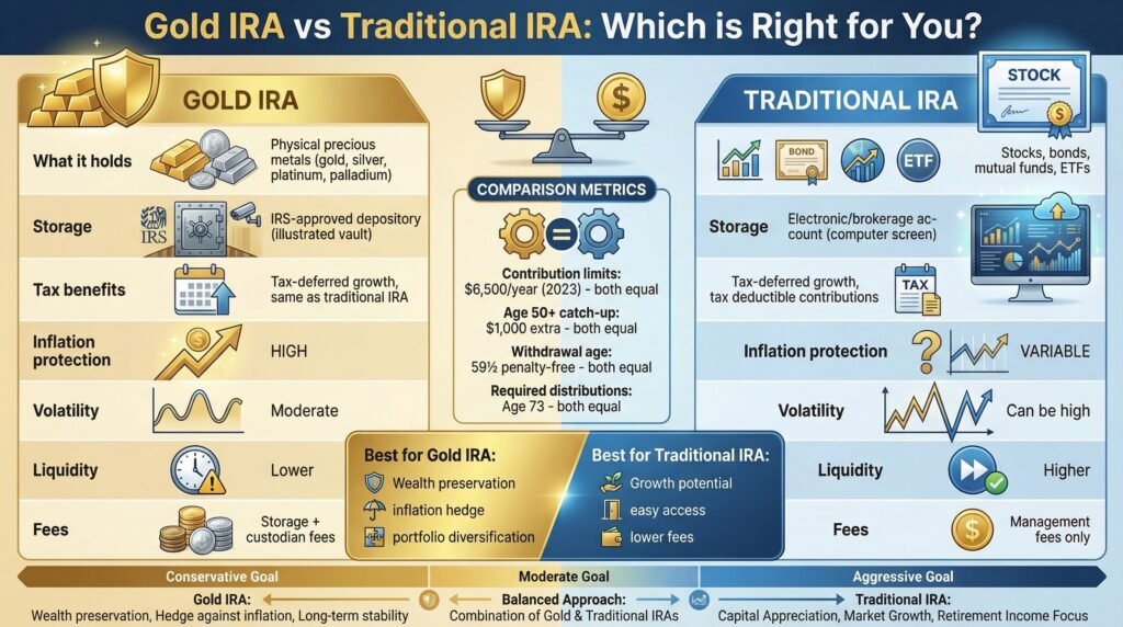 Gold IRA vs Traditional IRA