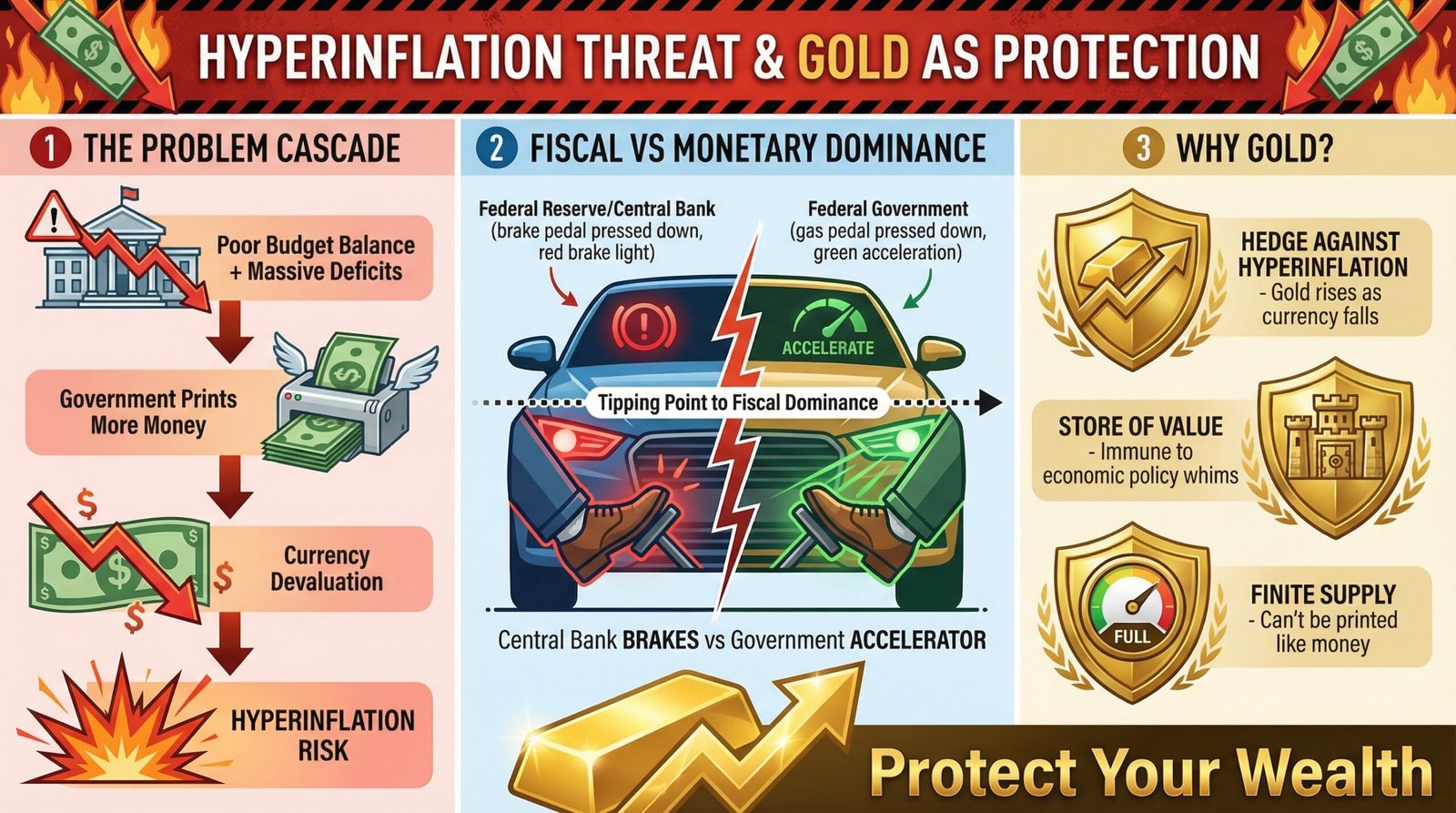 Government Budget Imbalances, Fiscal Dominance, and Interest Rates May Cause Hyperinflation