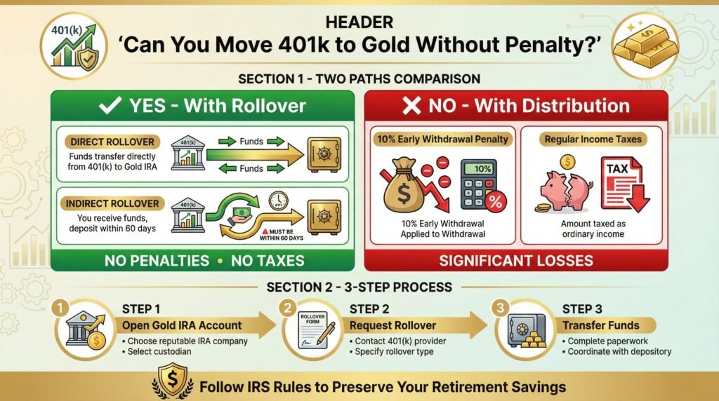How to Move a 401k to Gold Without Penalty?