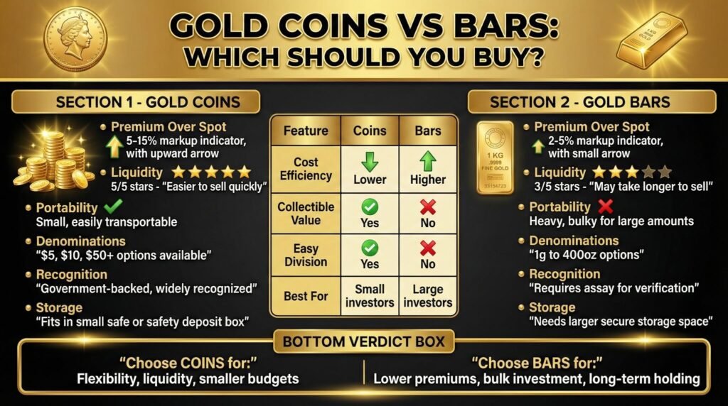 Is it Better to Buy Gold Coins or Bars