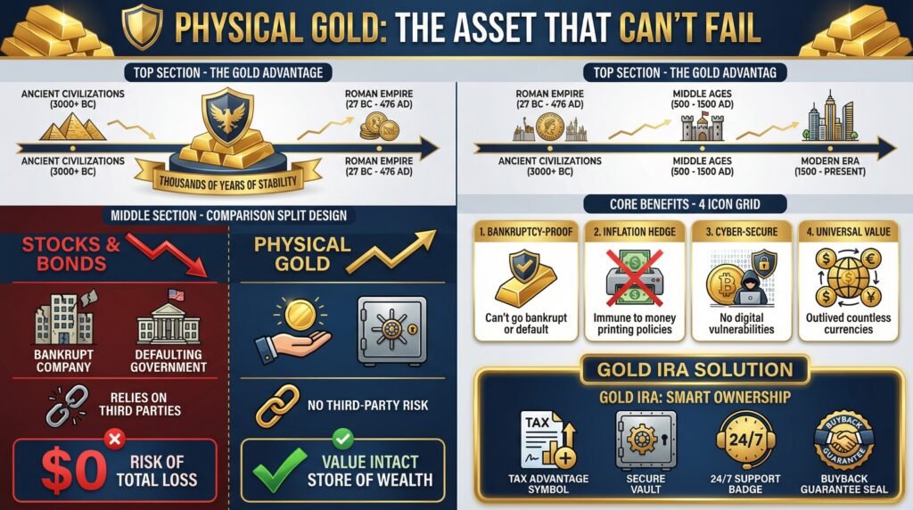 Physical Gold Can't Go Bankrupt or Default.