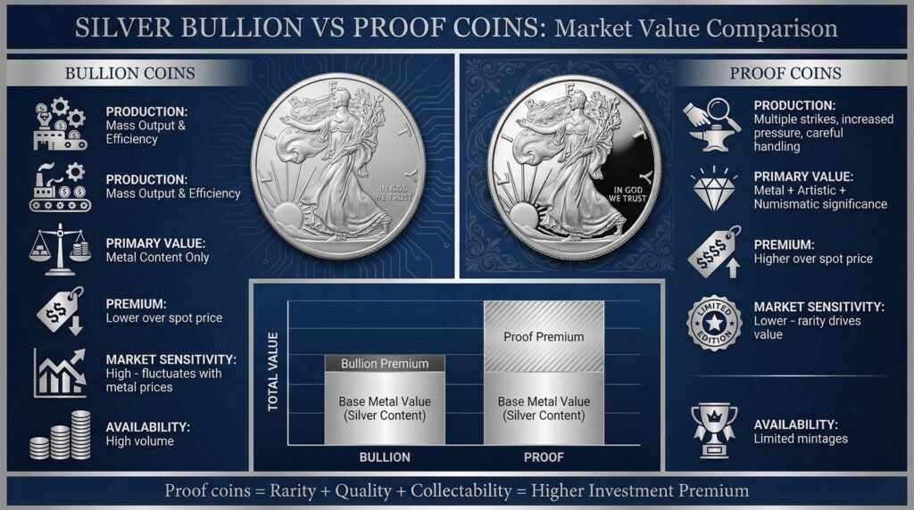 Silver Bullion Vs Proof Coins - Market Value Comparison