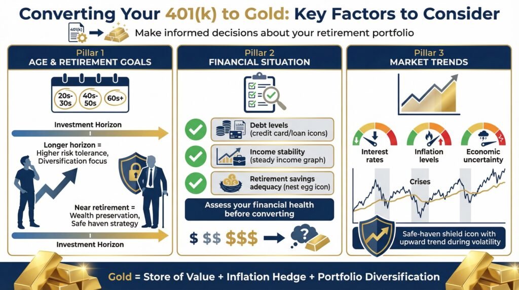 What Are the Factors to Consider Before Converting a 401k to Gold?