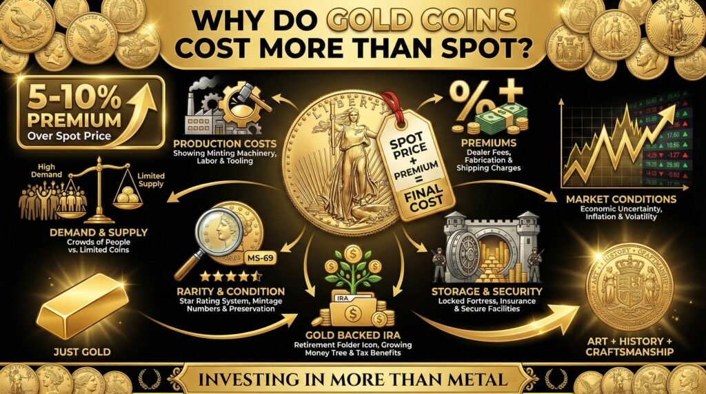 Why Do Gold Coins Cost More Than Spot?