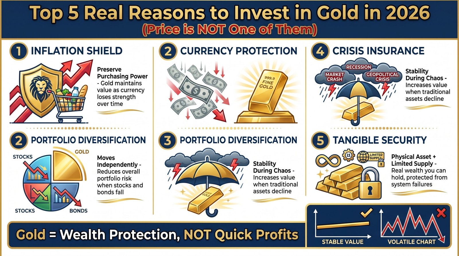 Top 5 Real Reasons to Invest in Gold in 2026 (Price is NOT One of Them)