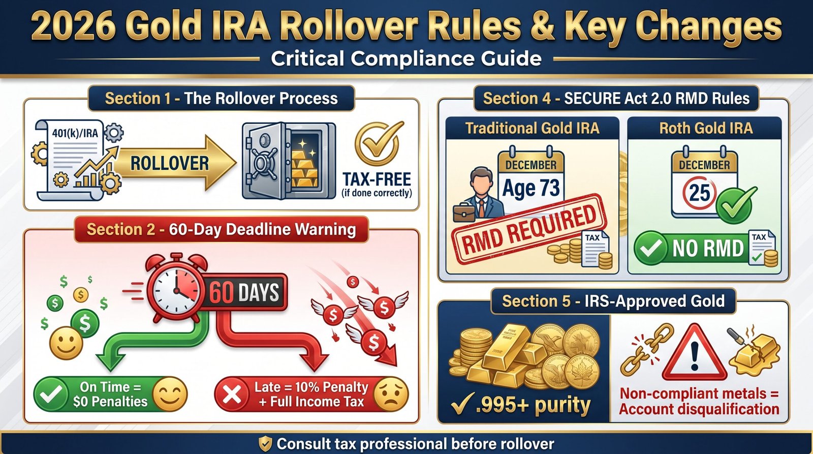 Gold IRA Rollover Rules: Changes and Mistakes That Could Cost You Thousands in 2026
