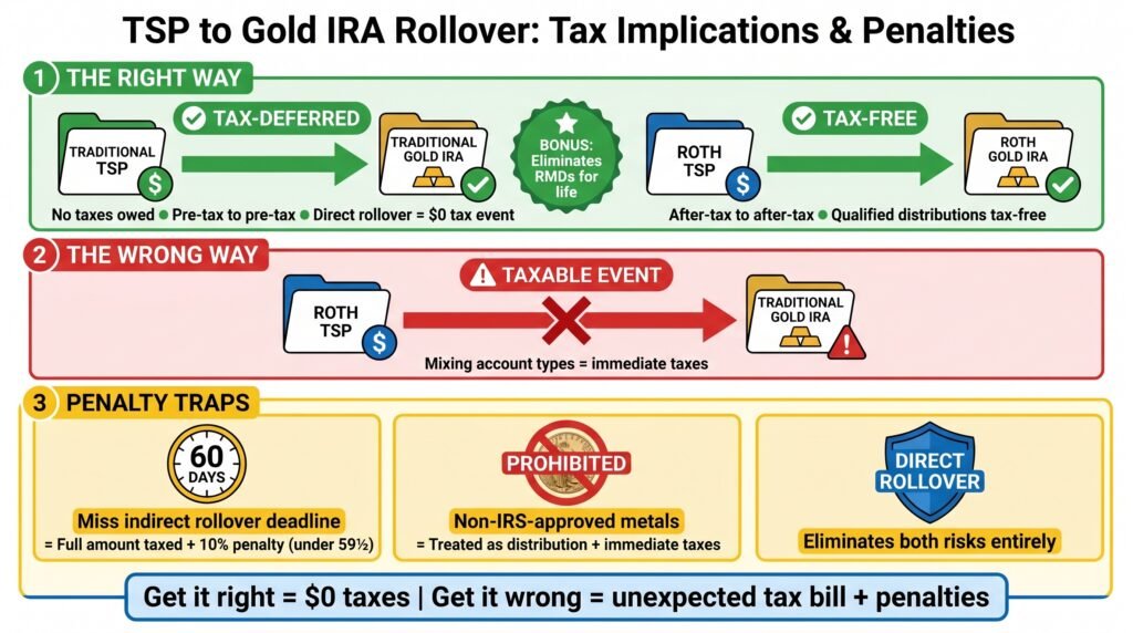 Tax Implications of Rolling Over a TSP to a Gold IRA