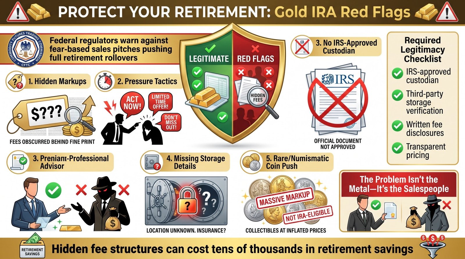 Gold IRA Red Flags and Sales Tactics to Avoid – Top 5 Warning Signs (2026 Guide)